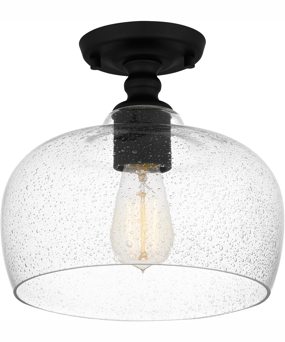 Quoizel Semi-Flush Mount Small 1-light Semi Flush Mount Matte Black - Image 2