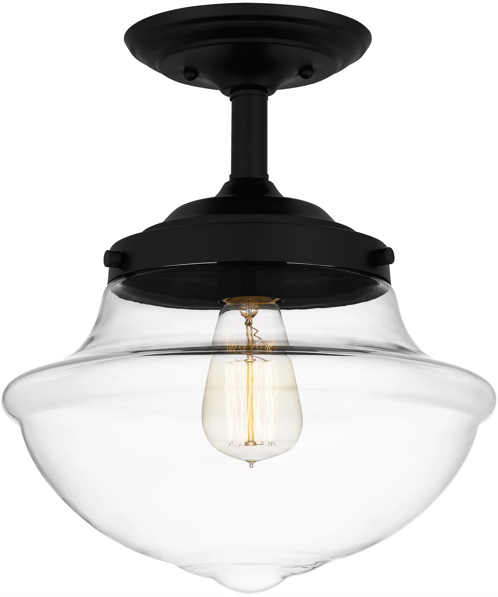 Quoizel Semi-Flush Mount Small 1-light Semi Flush Mount Matte Black - Image 2