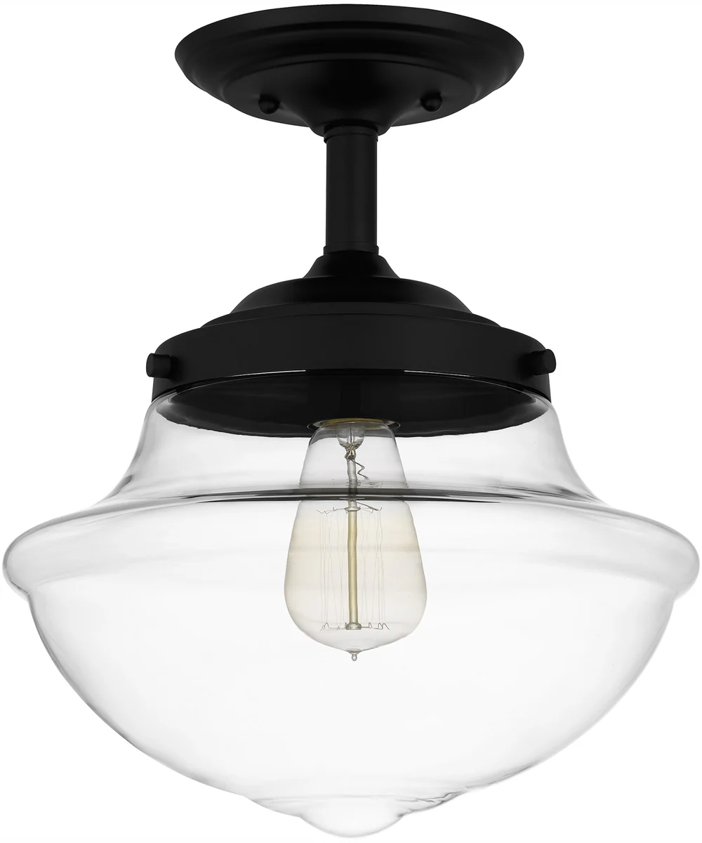 Quoizel Semi-Flush Mount Small 1-light Semi Flush Mount Matte Black - Image 3