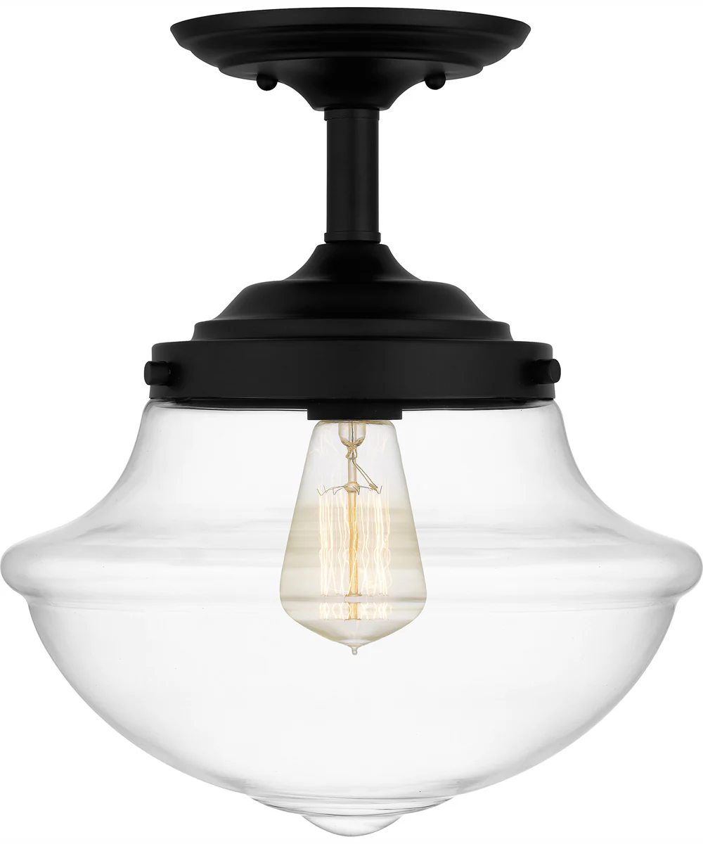 Quoizel Semi-Flush Mount Small 1-light Semi Flush Mount Matte Black - Image 4