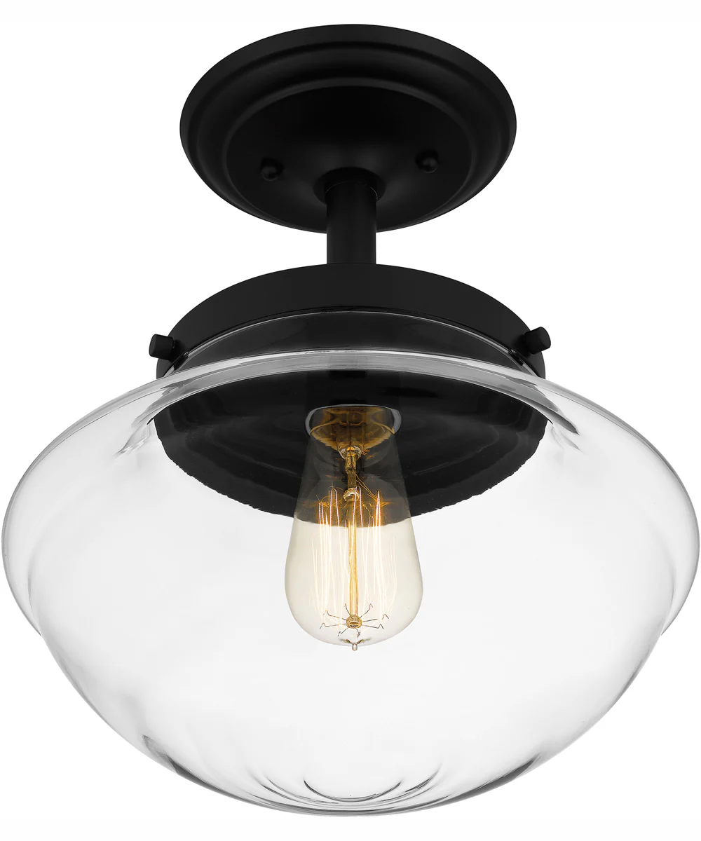 Quoizel Semi-Flush Mount Small 1-light Semi Flush Mount Matte Black - Image 5