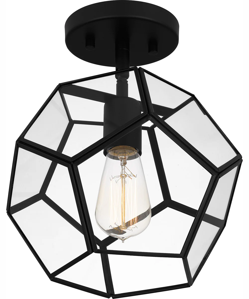 Quoizel Semi-Flush Mount Small 1-light Semi Flush Mount Matte Black - Image 5