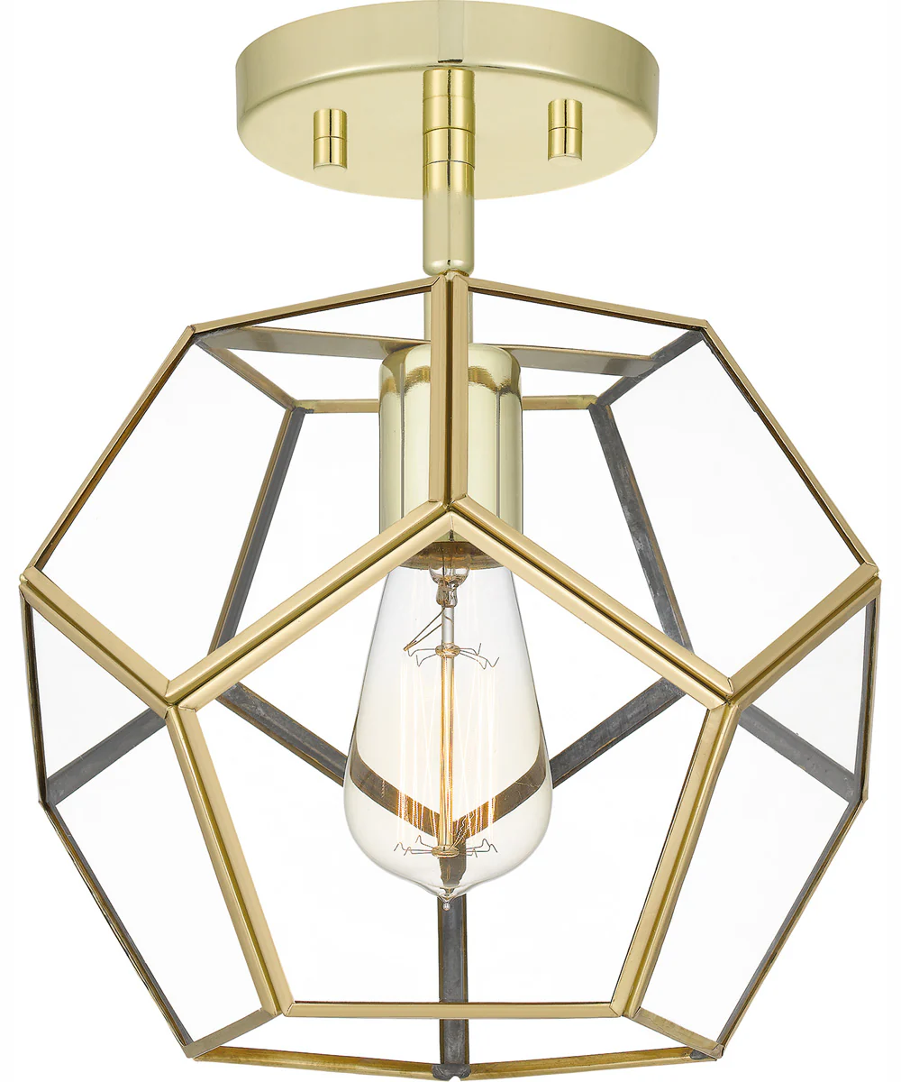 Quoizel Semi-Flush Mount Small 1-light Semi Flush Mount Polished Brass