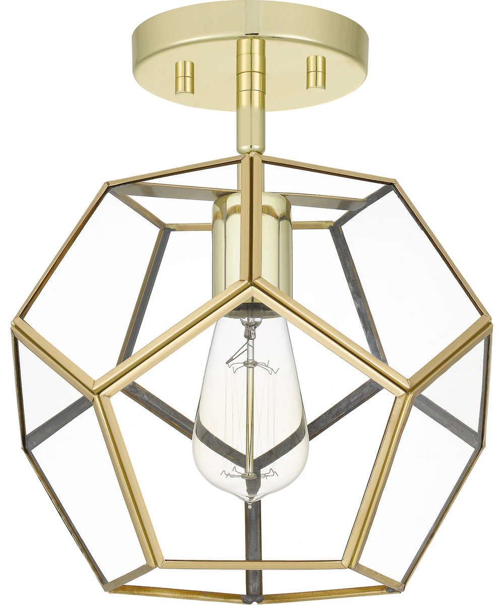 Quoizel Semi-Flush Mount Small 1-light Semi Flush Mount Polished Brass - Image 3