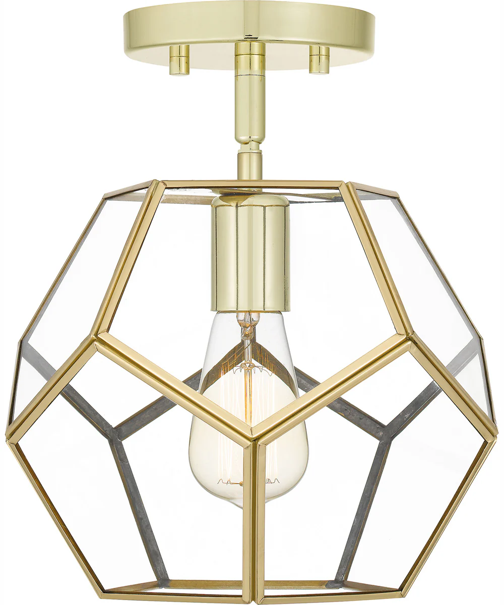 Quoizel Semi-Flush Mount Small 1-light Semi Flush Mount Polished Brass - Image 4