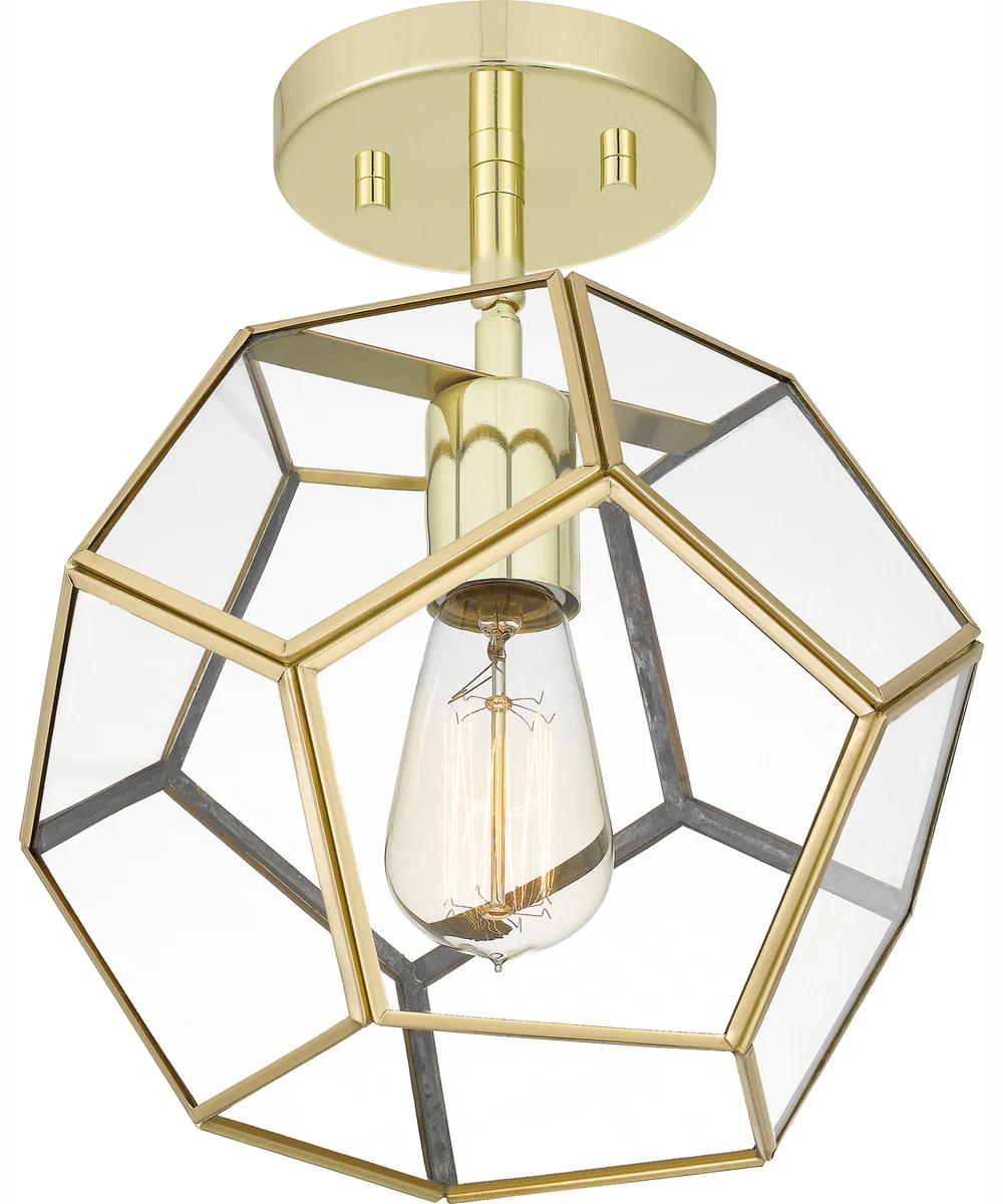 Quoizel Semi-Flush Mount Small 1-light Semi Flush Mount Polished Brass - Image 5