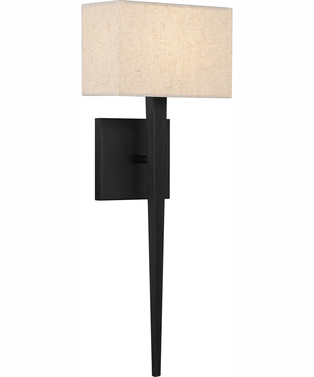 Quoizel Wood Small 1-light Wall Sconce Matte Black - Image 2