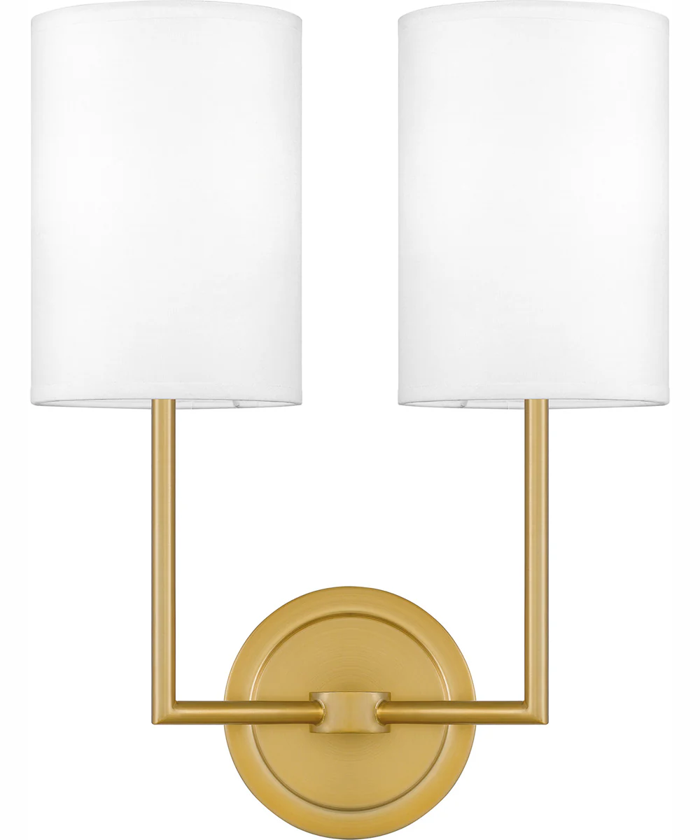Quoizel Wood Small 2-light Wall Sconce Aged Brass
