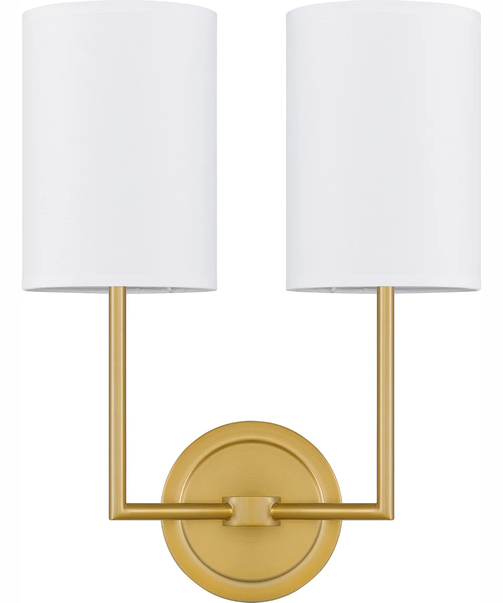 Quoizel Wood Small 2-light Wall Sconce Aged Brass - Image 3