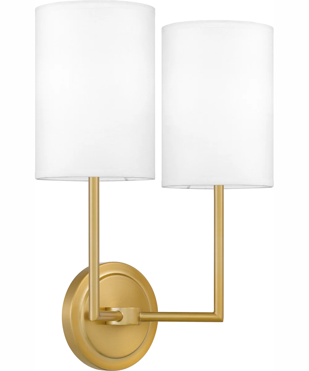 Quoizel Wood Small 2-light Wall Sconce Aged Brass - Image 4