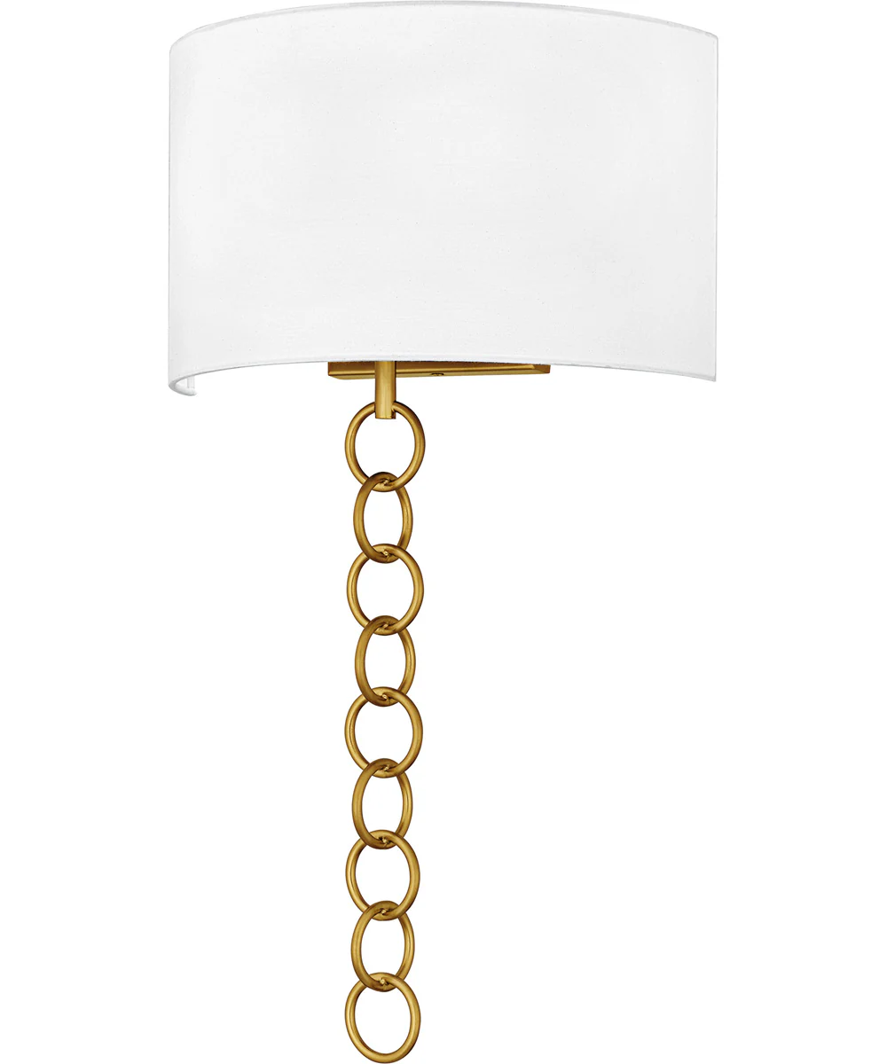 Quoizel Wood Small 2-light Wall Sconce Brushed Gold