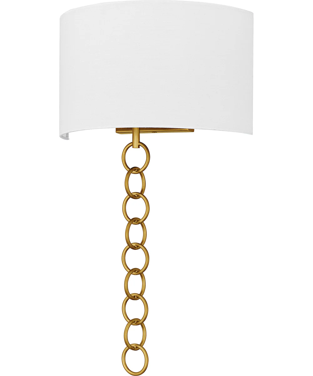 Quoizel Wood Small 2-light Wall Sconce Brushed Gold - Image 2