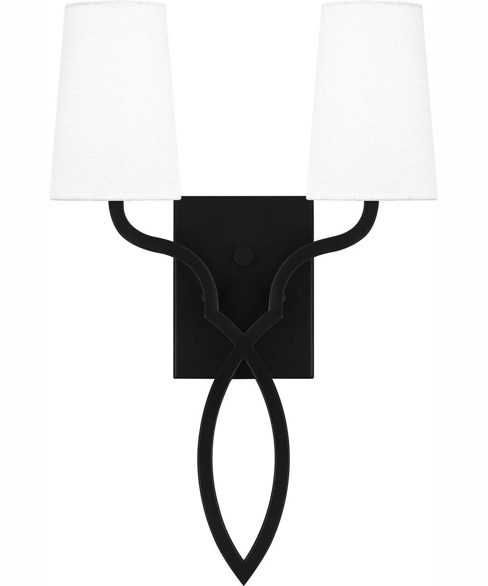 Quoizel Wood Small 2-light Wall Sconce Matte Black - Image 2