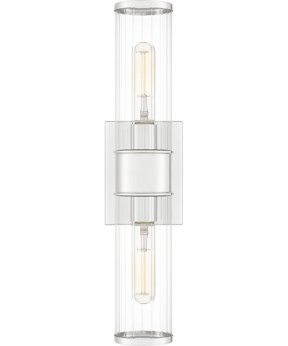 Quoizel Wood Small 2-light Wall Sconce Polished Nickel - Image 2