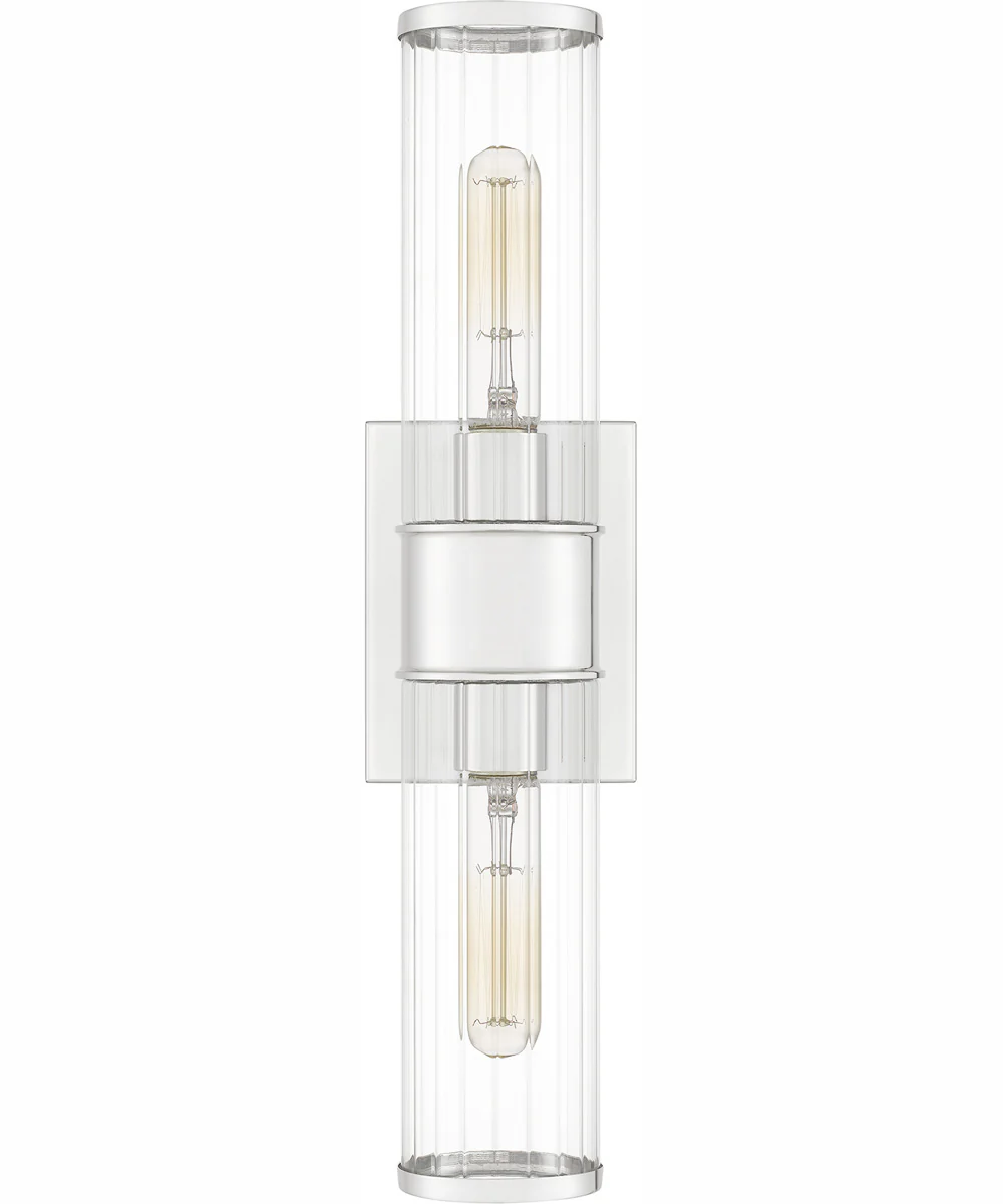 Quoizel Wood Small 2-light Wall Sconce Polished Nickel - Image 3