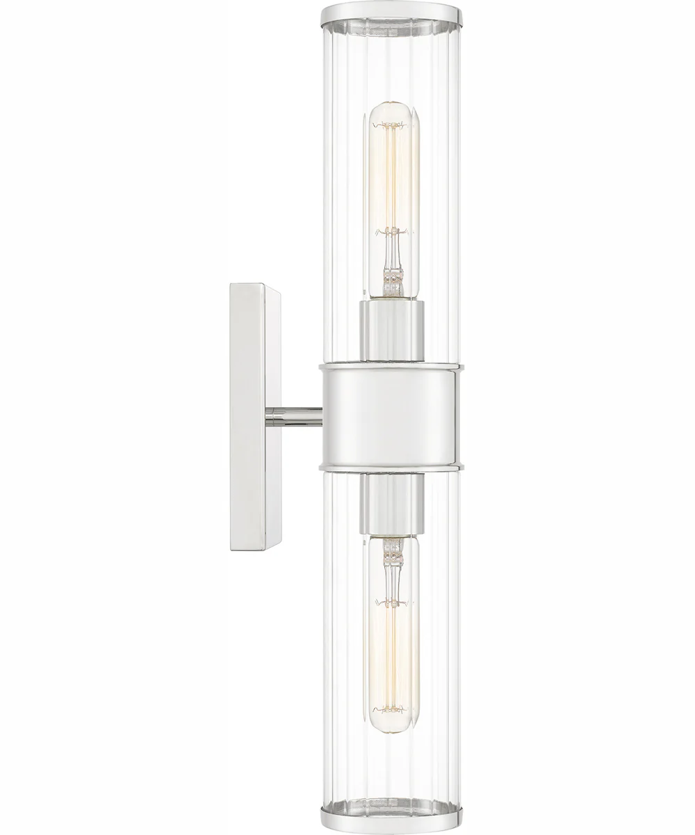 Quoizel Wood Small 2-light Wall Sconce Polished Nickel - Image 5