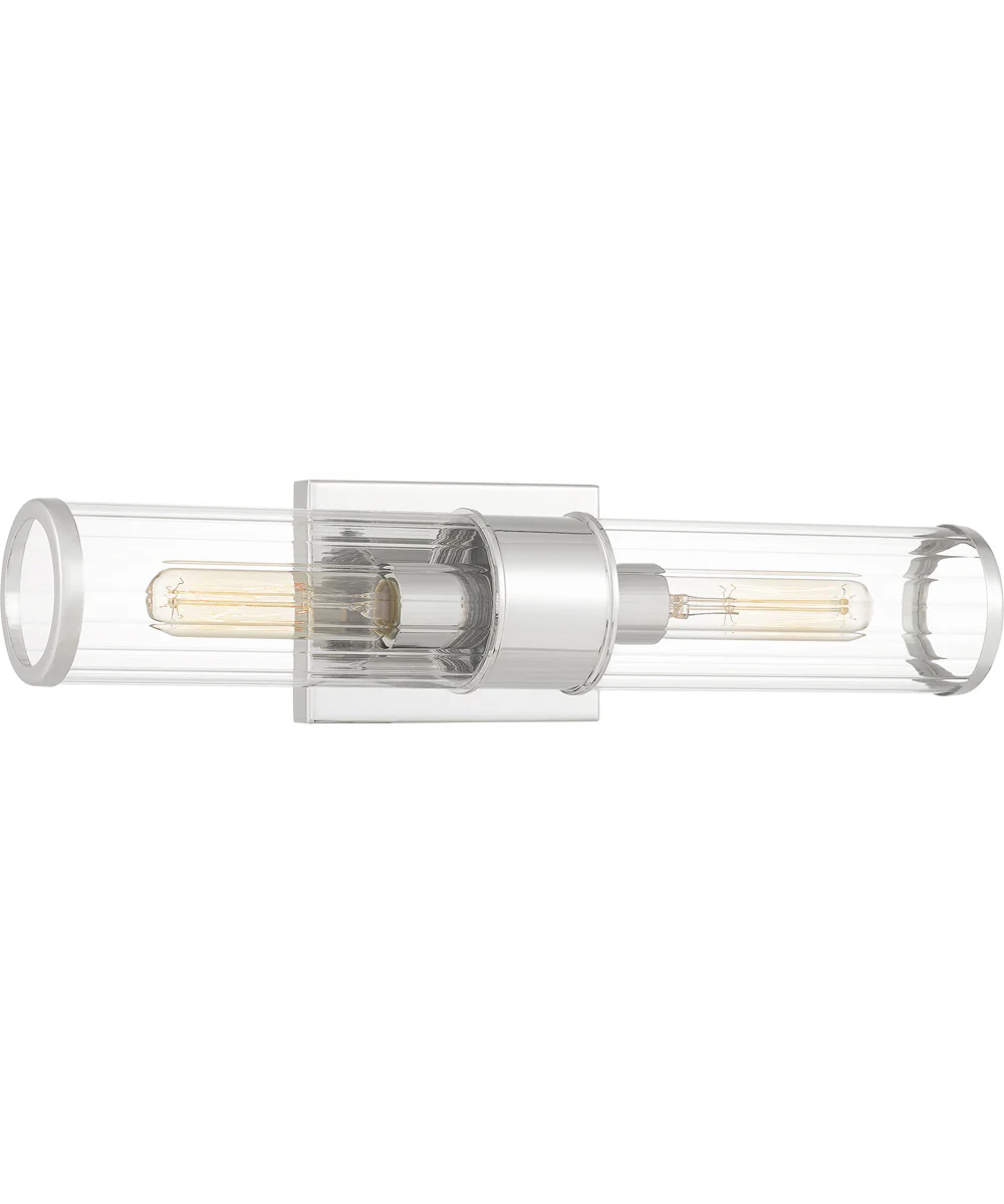 Quoizel Wood Small 2-light Wall Sconce Polished Nickel - Image 6
