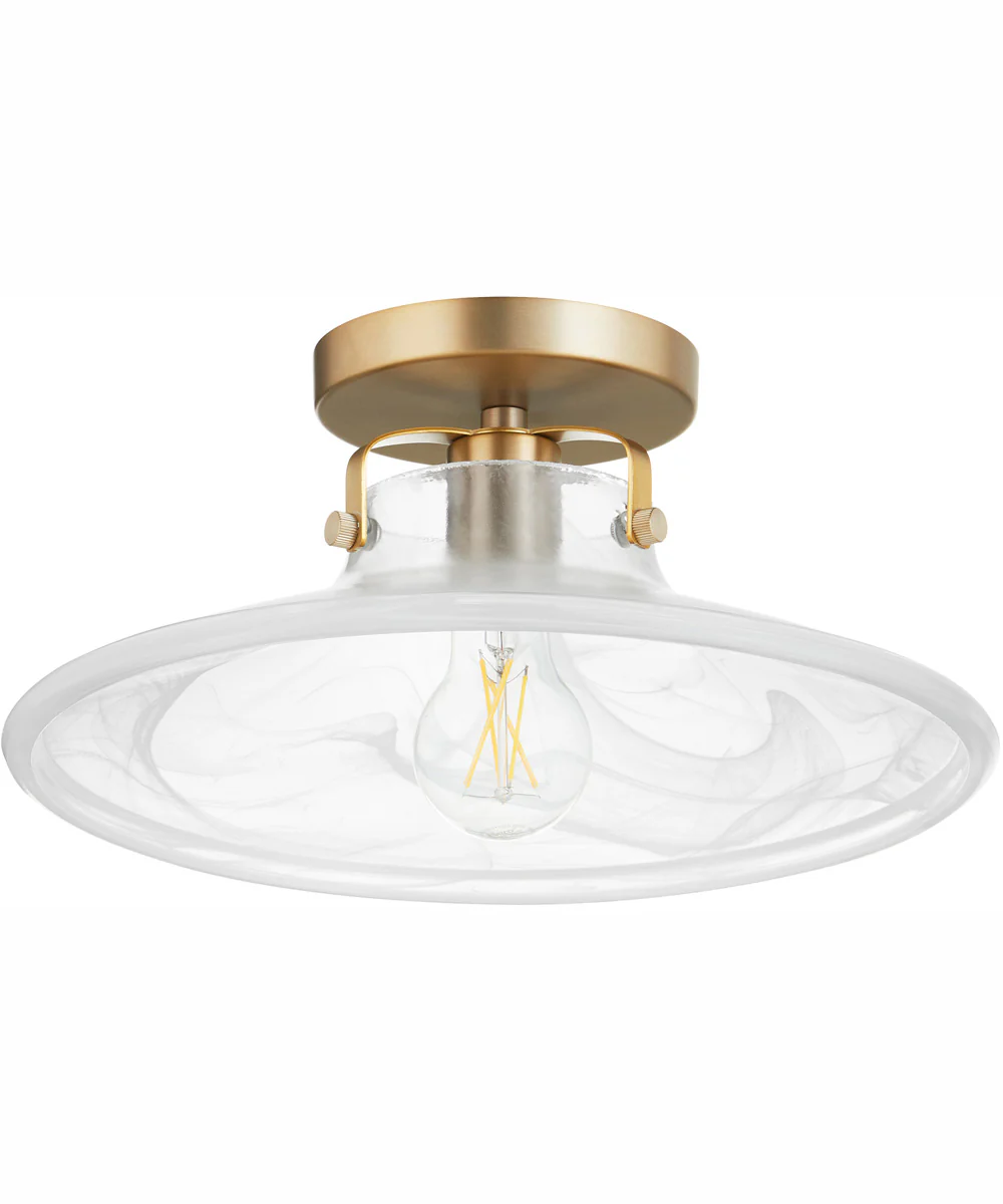 1-light Dual Mount Light Fixture Aged Brass
