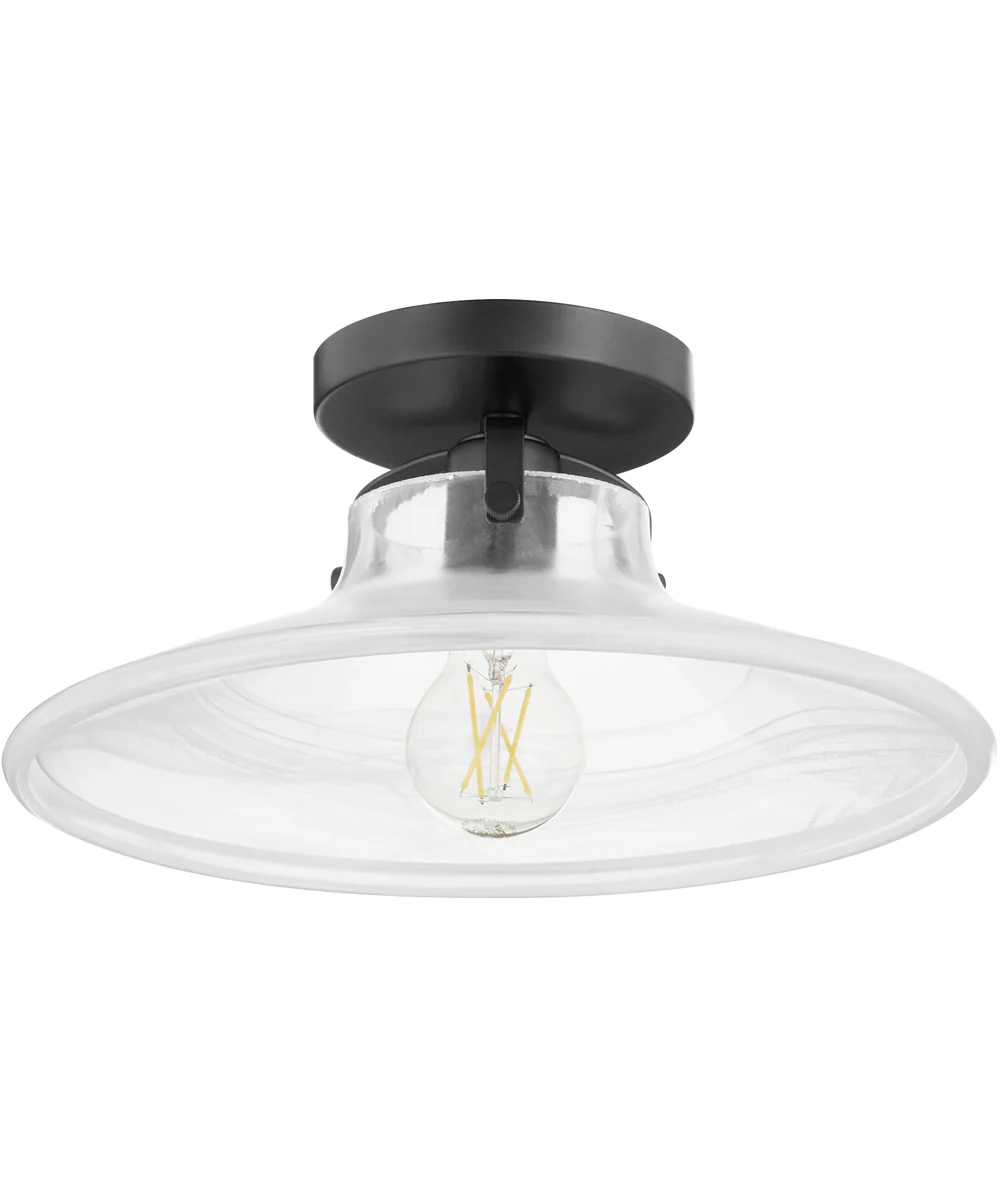 1-light Dual Mount Light Fixture Matte Black
