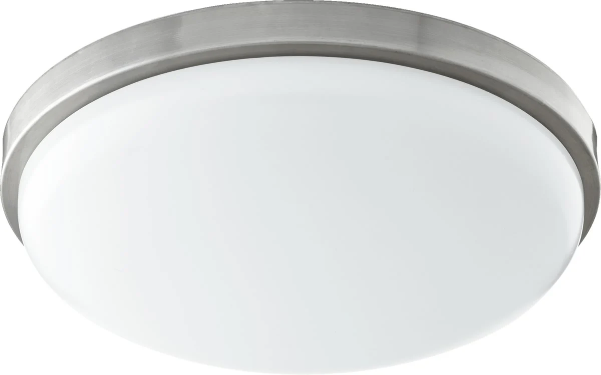 15"W 1-light LED Ceiling Flush Mount Satin Nickel