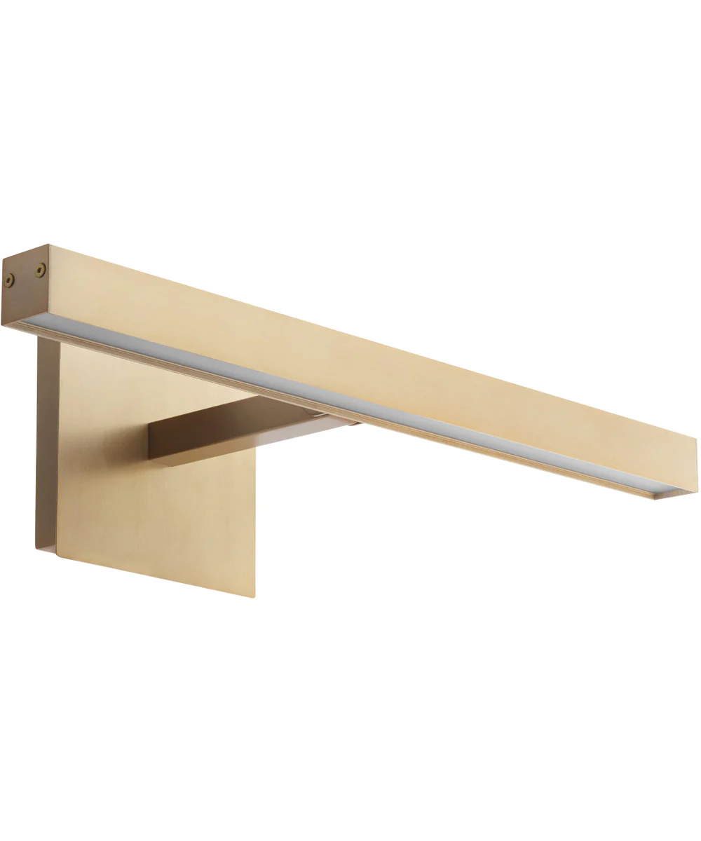 1-light LED Wall Mount Light Fixture Aged Brass