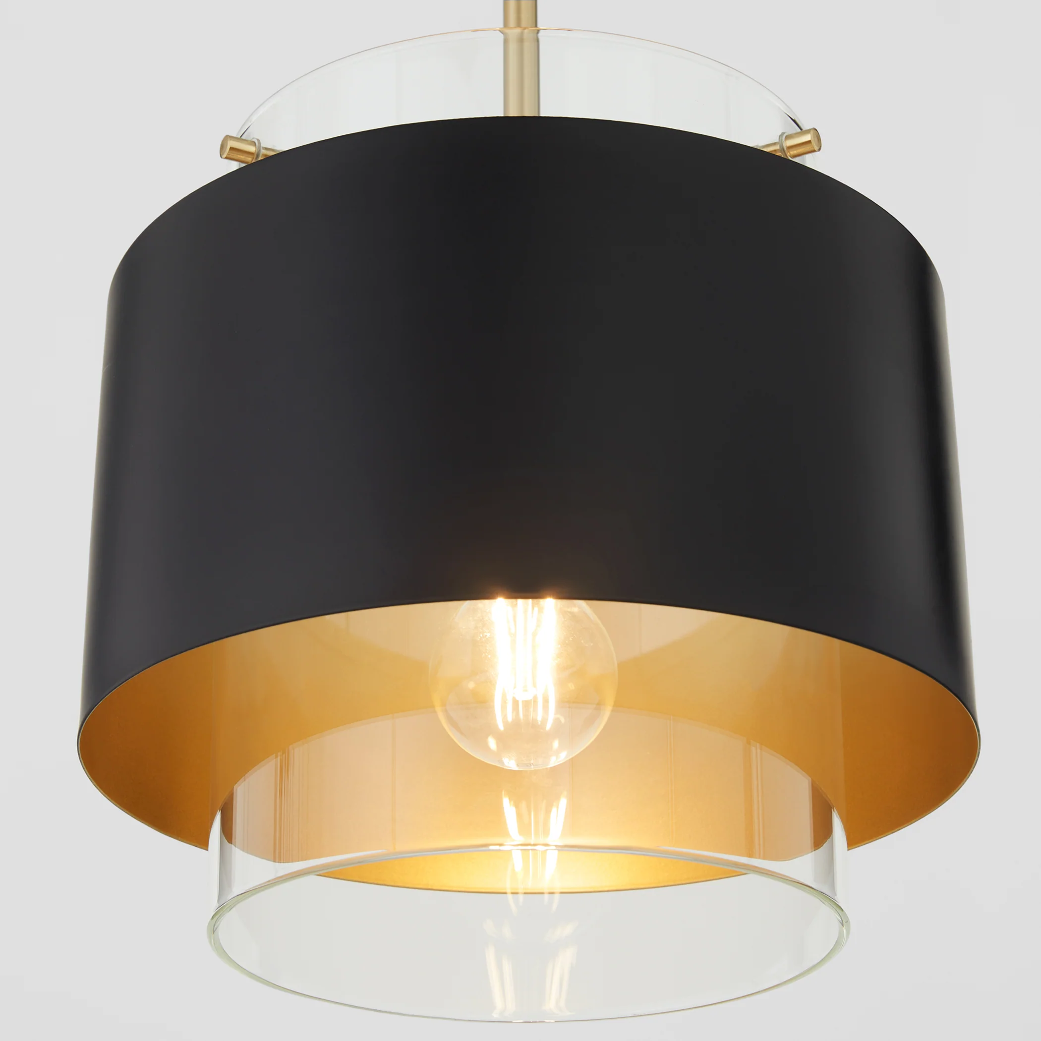 1-light Pendant Matte Black/Aged Brass - Image 4