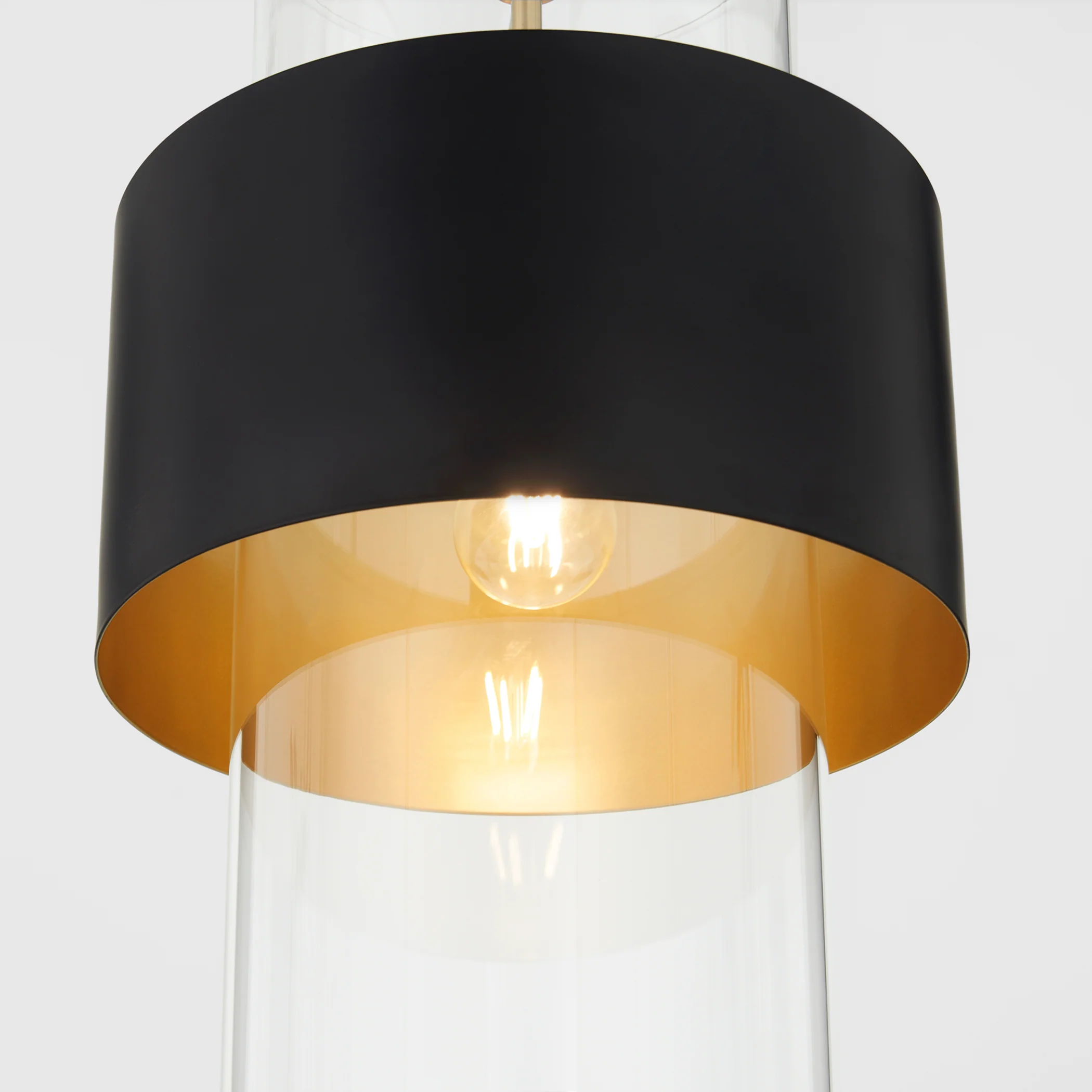 1-light Pendant Matte Black/Aged Brass - Image 3
