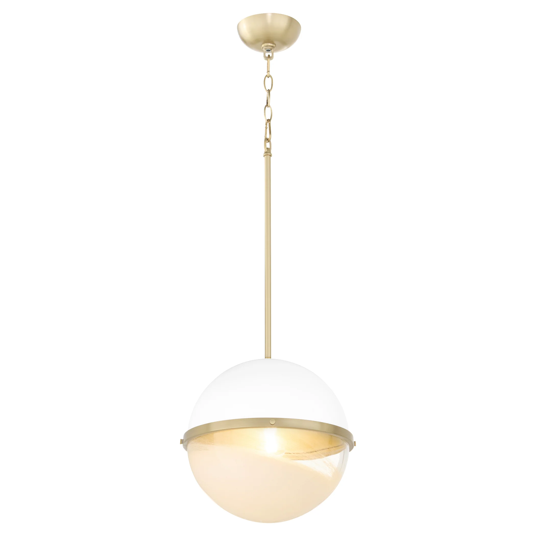 1-light Pendant Studio White w/ Aged Brass - Image 2