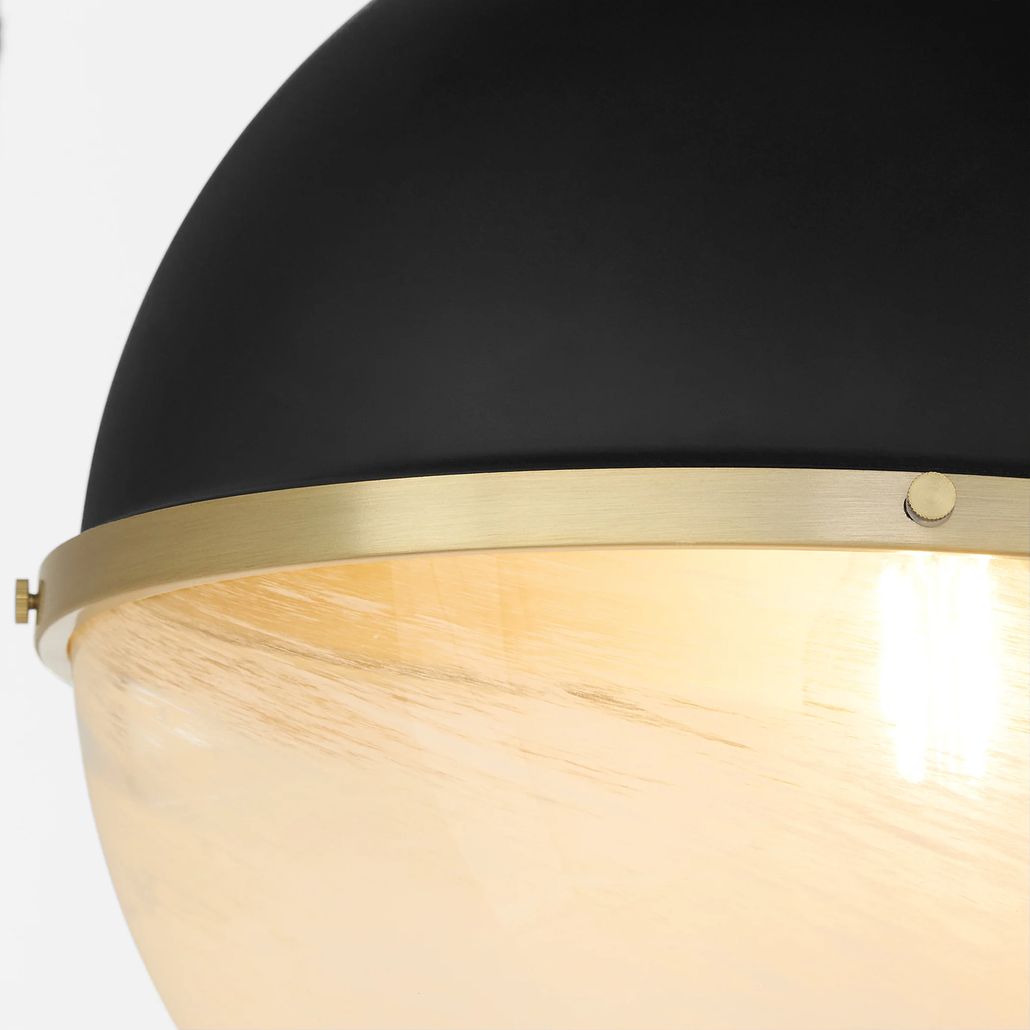 1-light Pendant Textured Black w/ Aged Brass - Image 3