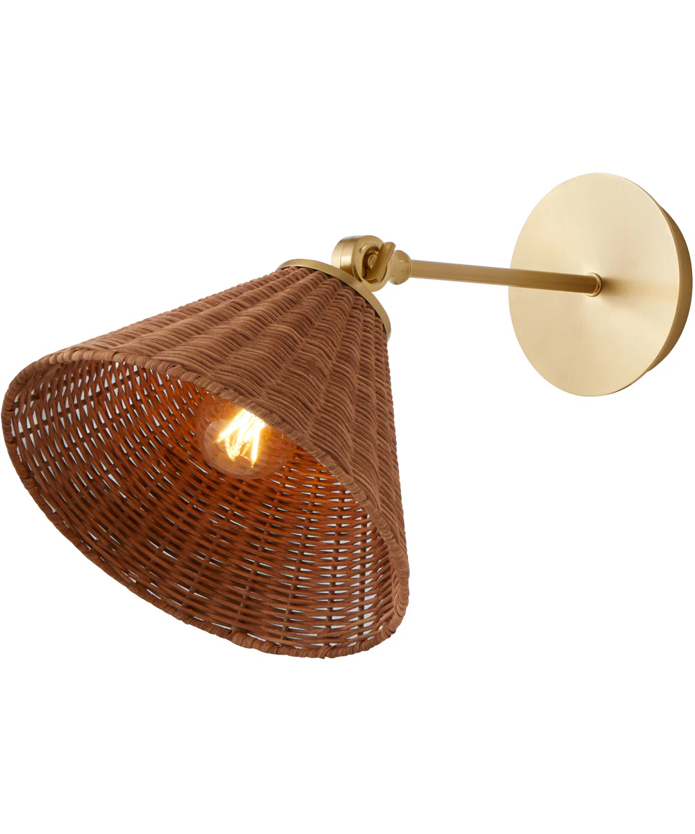 1-light Wall Mount Light Fixture Aged Brass - Image 2