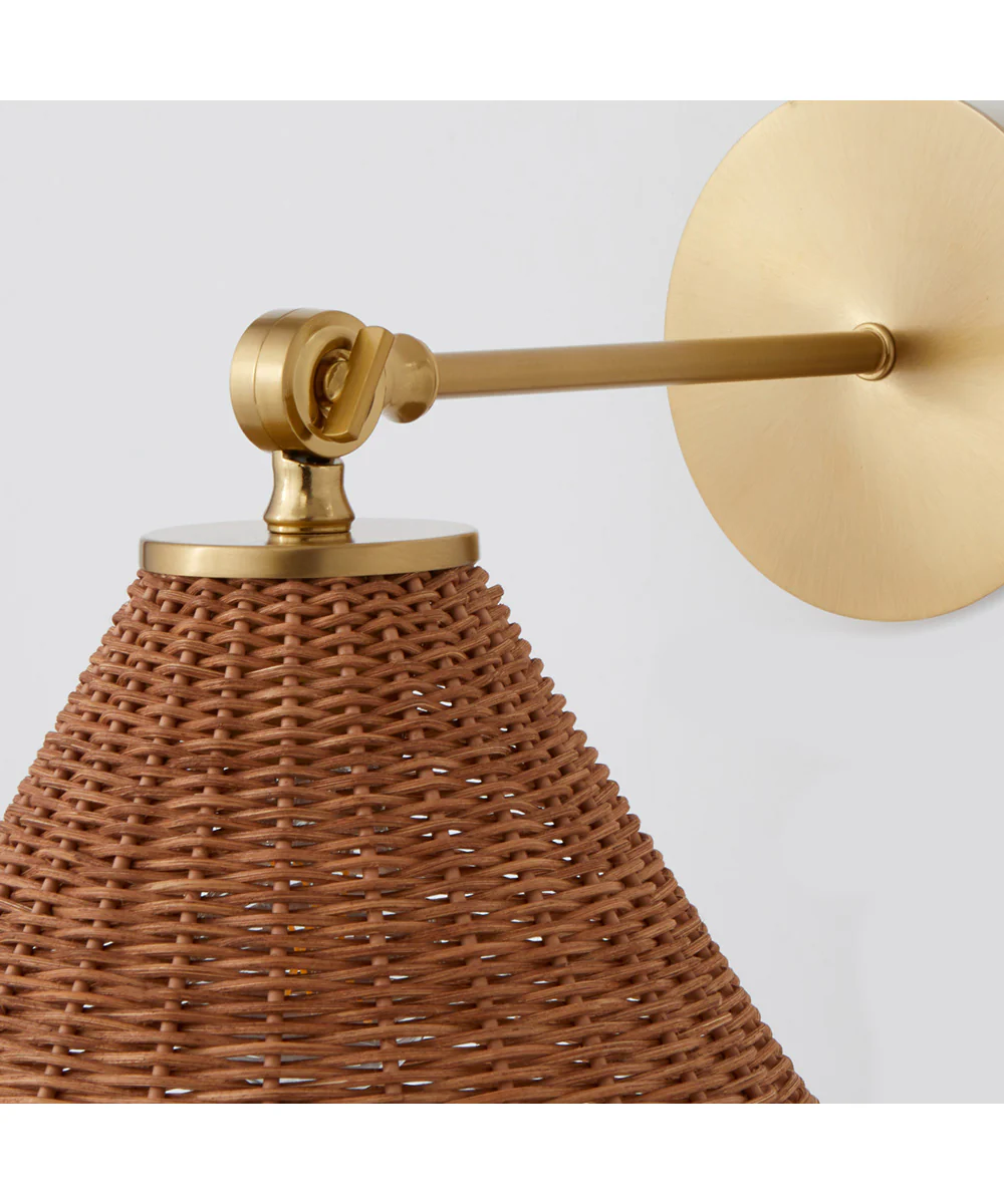 1-light Wall Mount Light Fixture Aged Brass - Image 5