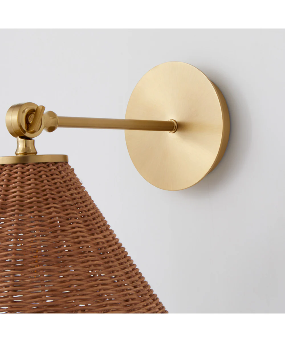 1-light Wall Mount Light Fixture Aged Brass - Image 6