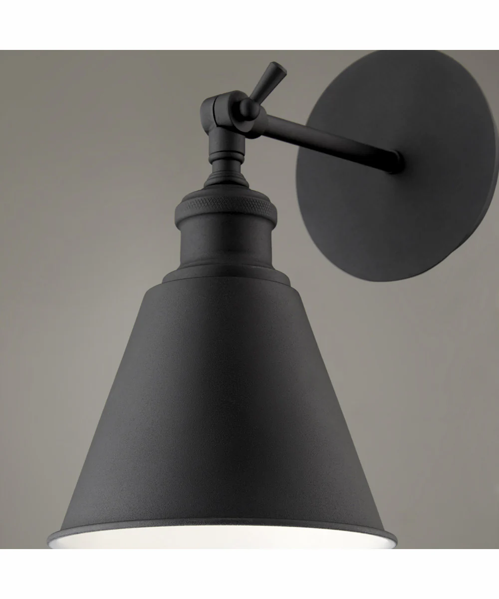 1-light Wall Mount Light Fixture Textured Black - Image 5