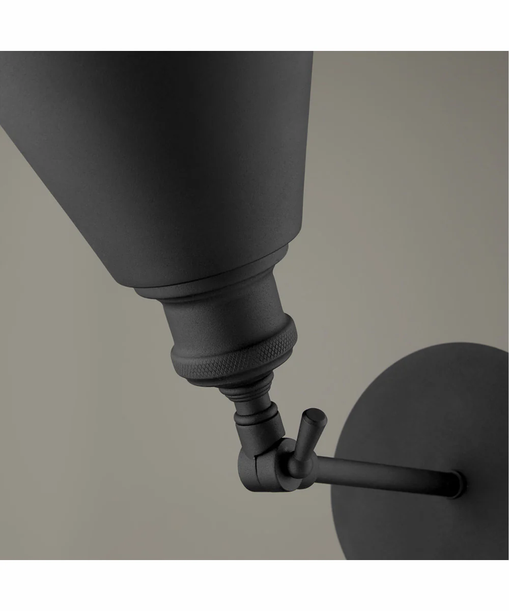 1-light Wall Mount Light Fixture Textured Black - Image 6
