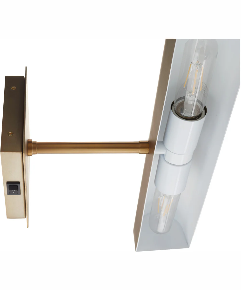 2-light Wall Mount Light Fixture Aged Brass - Image 4