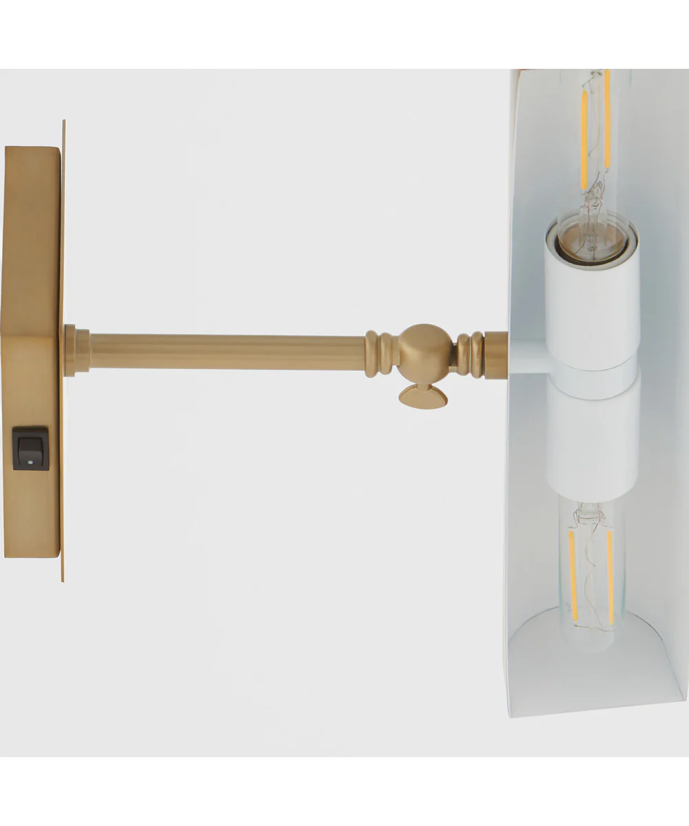 2-light Wall Mount Light Fixture Aged Brass - Image 4