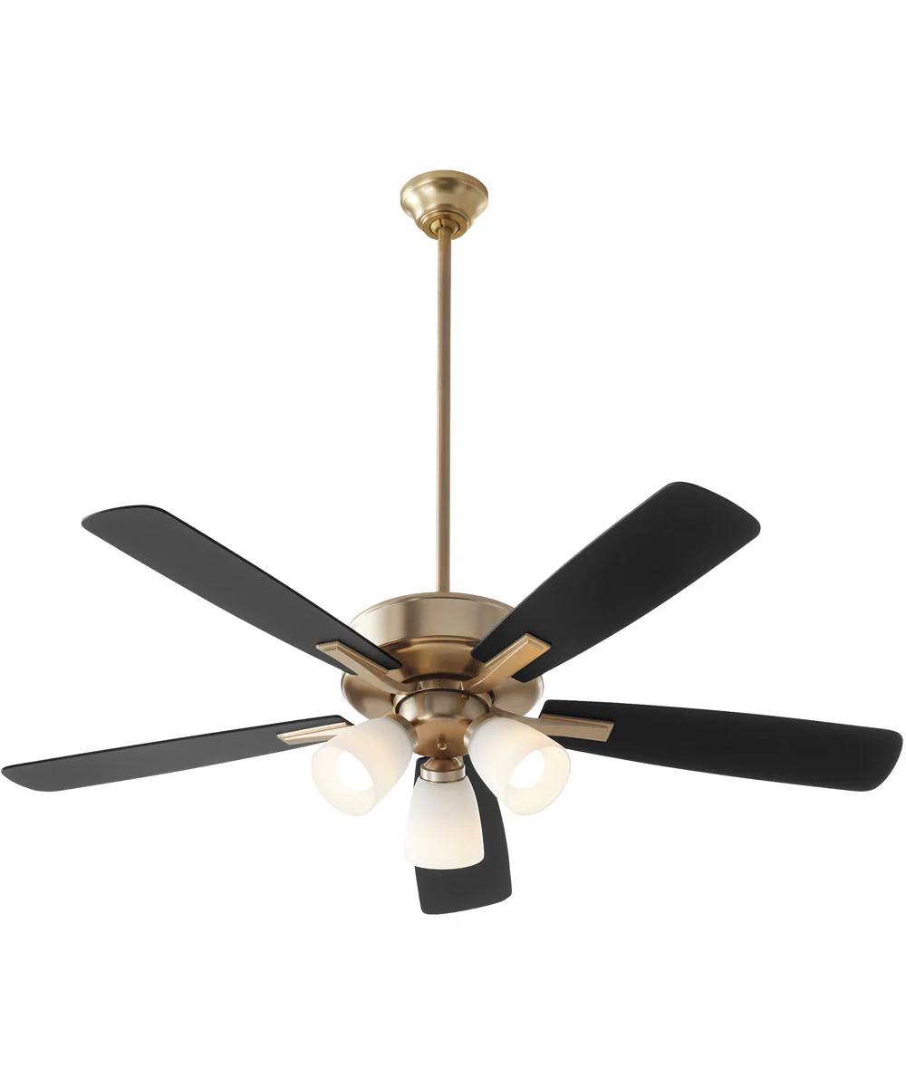 52" Ovation 3-light Ceiling Fan Aged Brass - Image 2