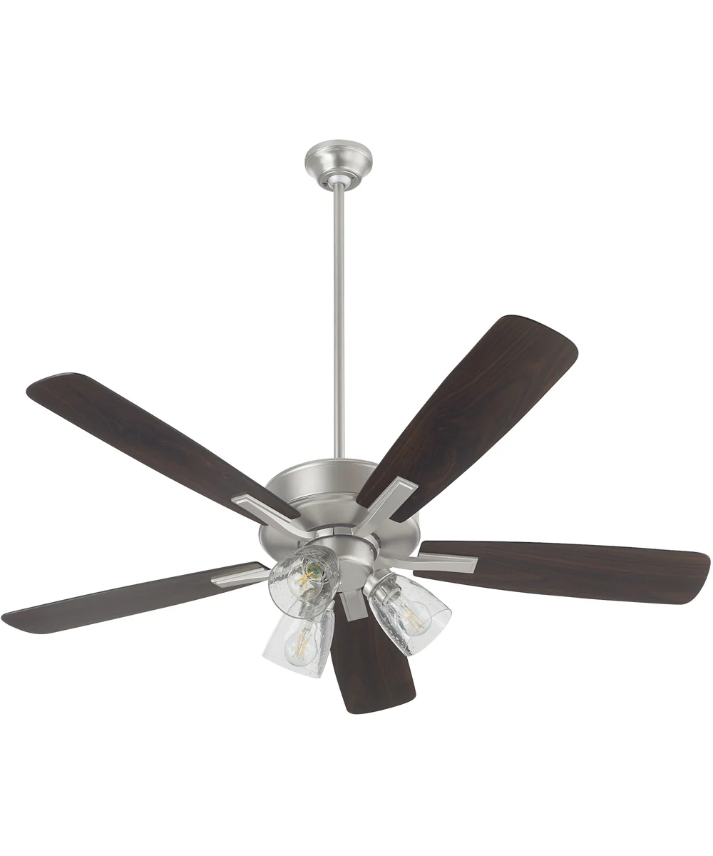 52" Ovation 3-light LED Ceiling Fan Satin Nickel
