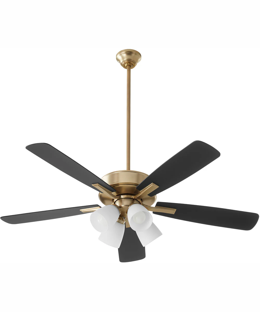 52" Ovation 4-light LED Ceiling Fan Aged Brass