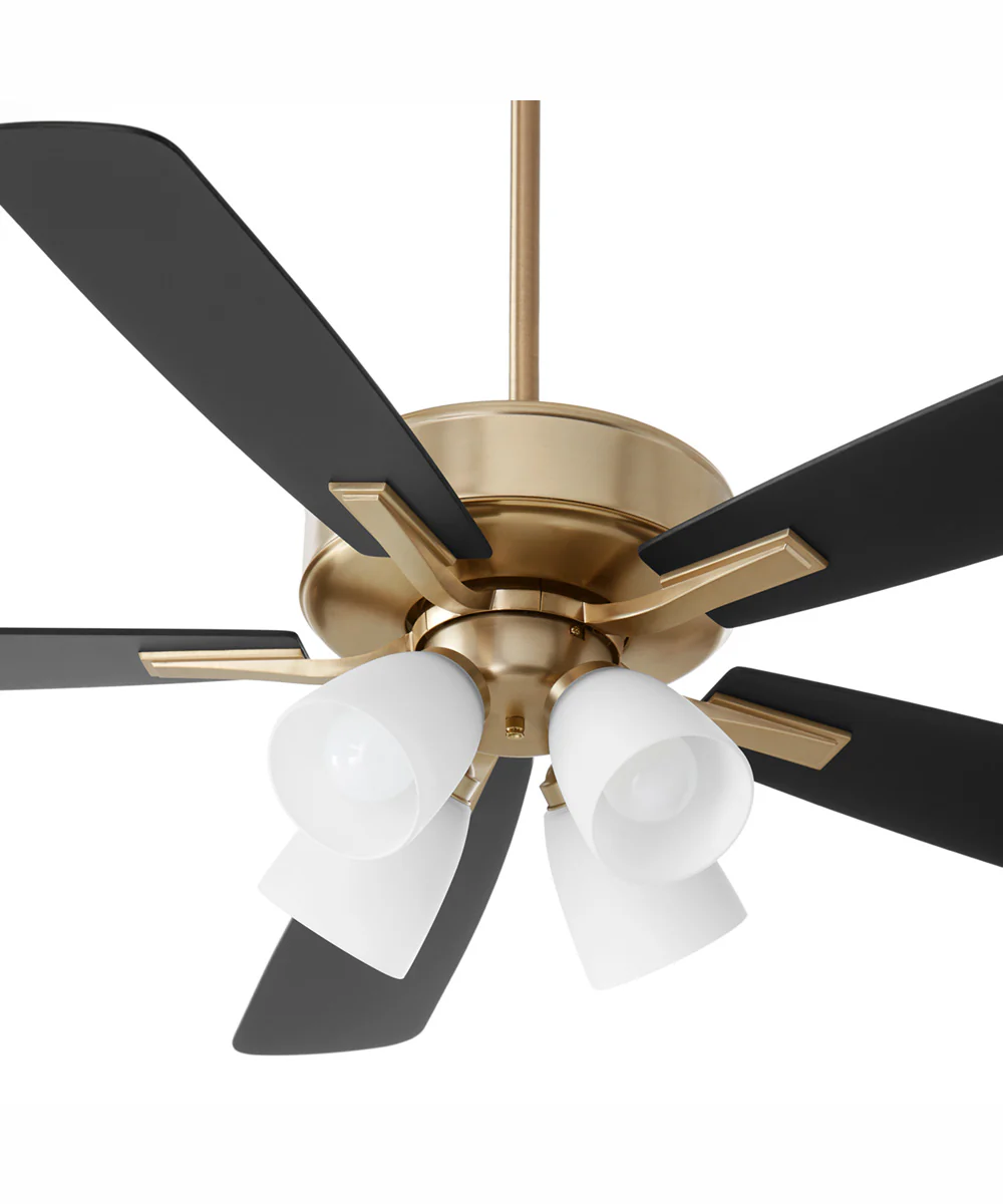 52" Ovation 4-light LED Ceiling Fan Aged Brass - Image 3