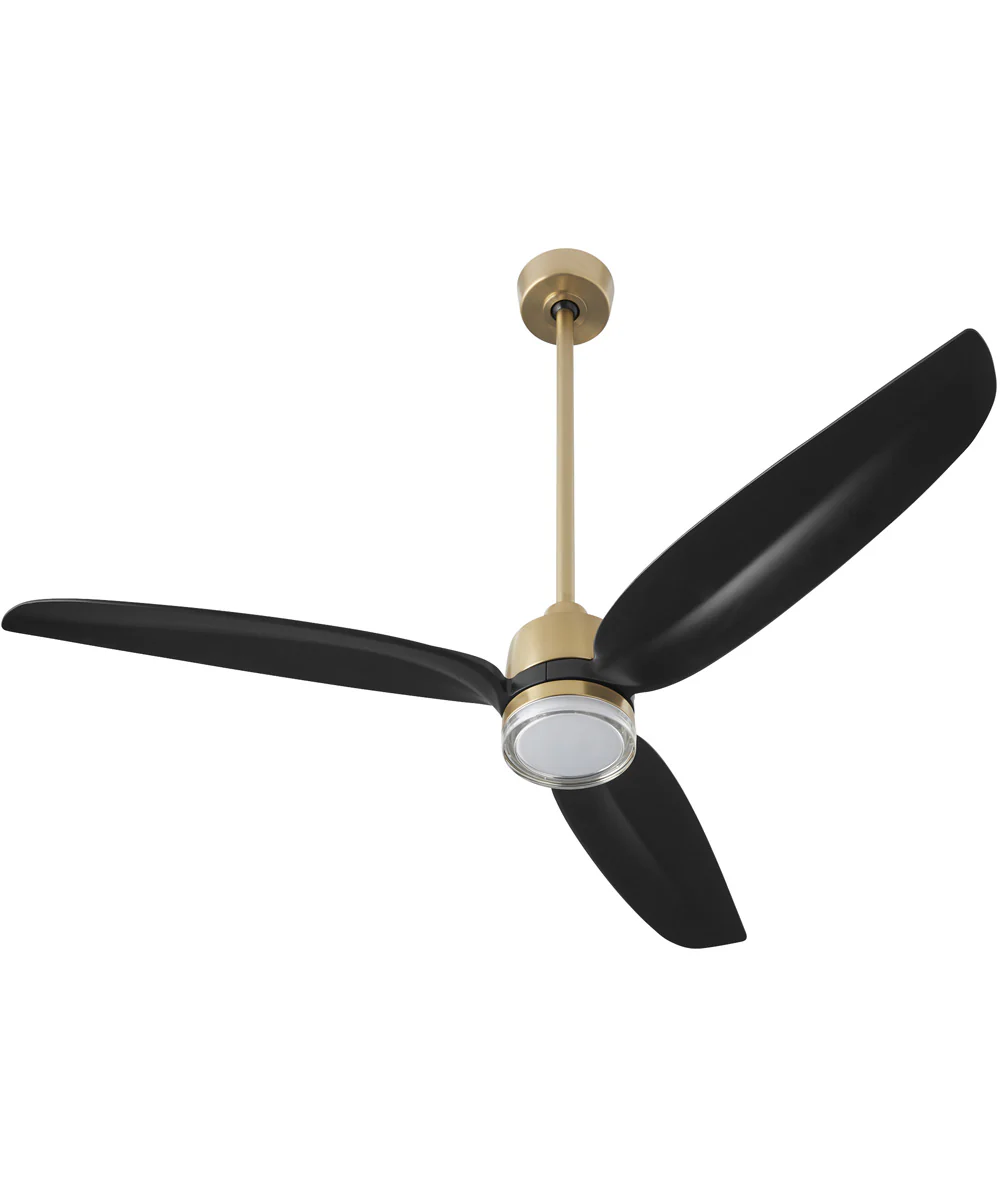 58" Exodus Patio Ceiling Fan Aged Brass w/ MB downrod - Image 2