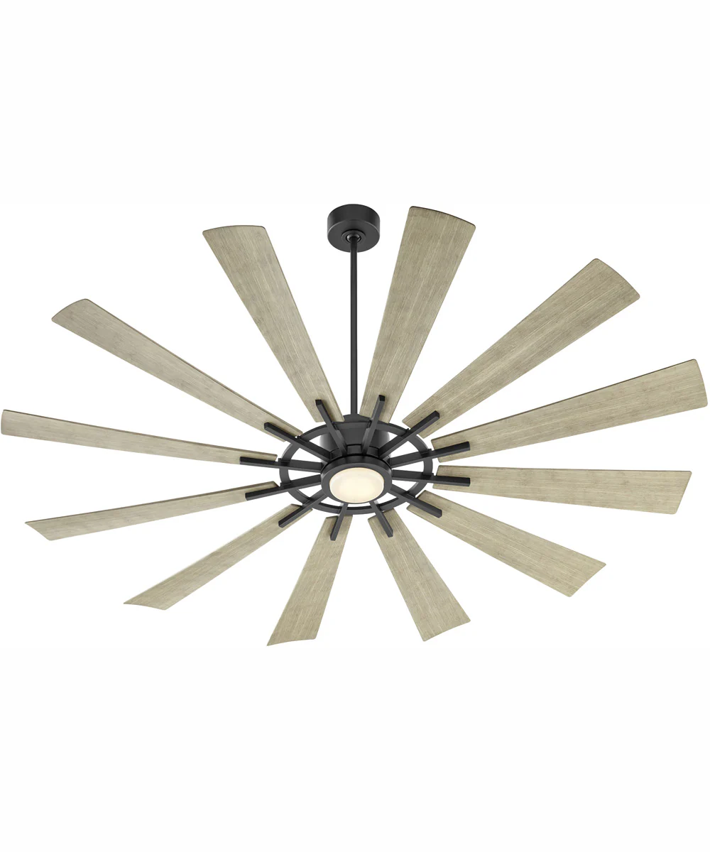 72" Cirque 1-light LED Patio Ceiling Fan Matte Black - Image 2