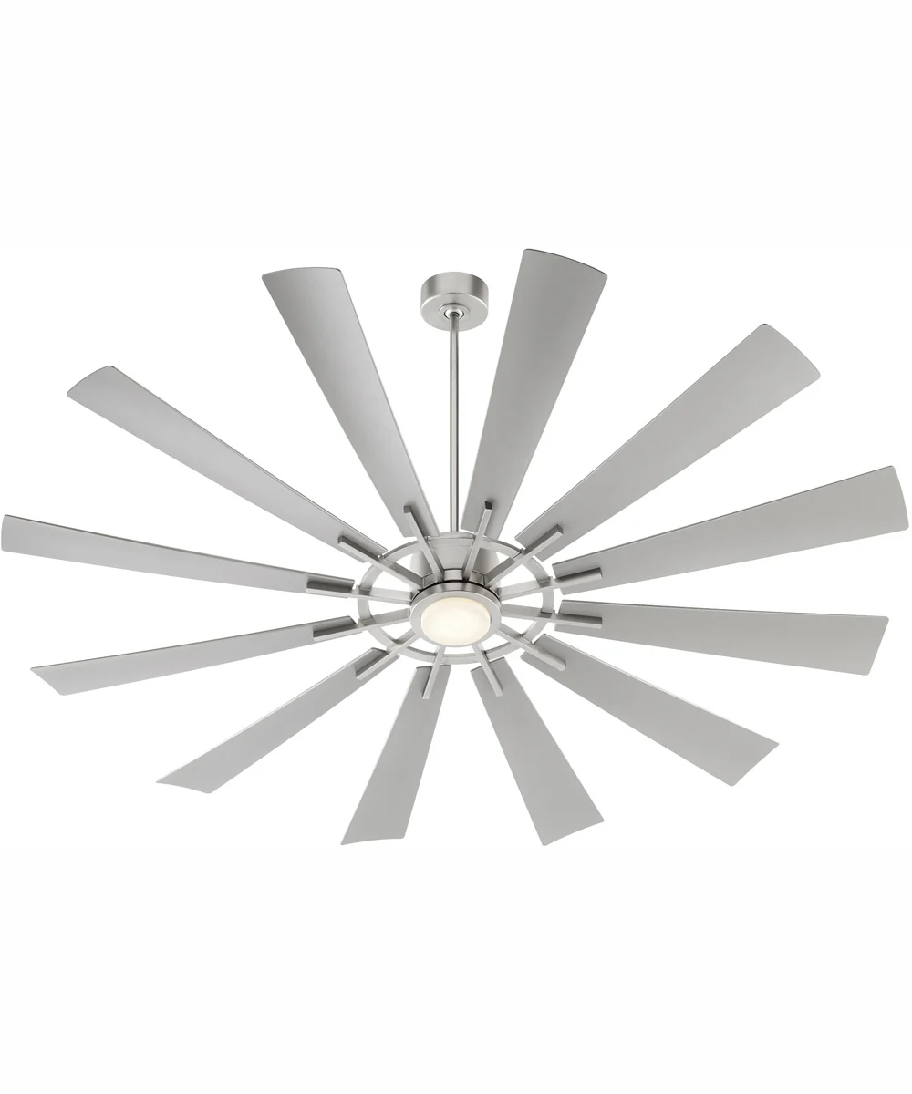 72" Cirque 1-light LED Patio Ceiling Fan Satin Nickel - Image 2