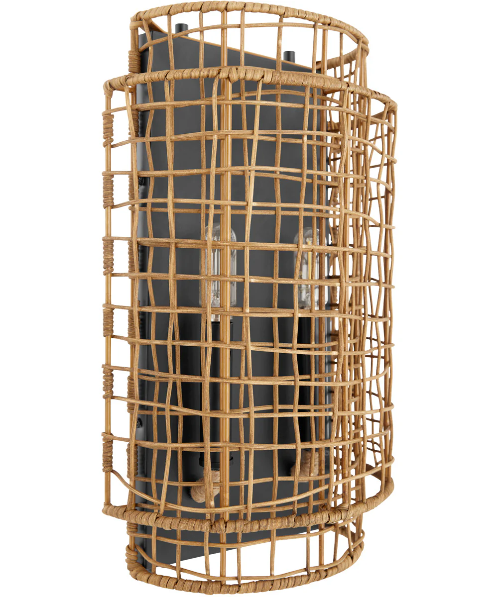 Abaca 2-light Wall Sconce Matte Black - Image 3