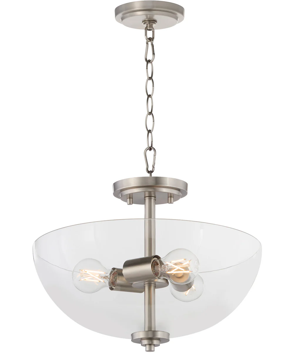 Adams 3-light Dual Mount Light Fixture Satin Nickel - Image 2