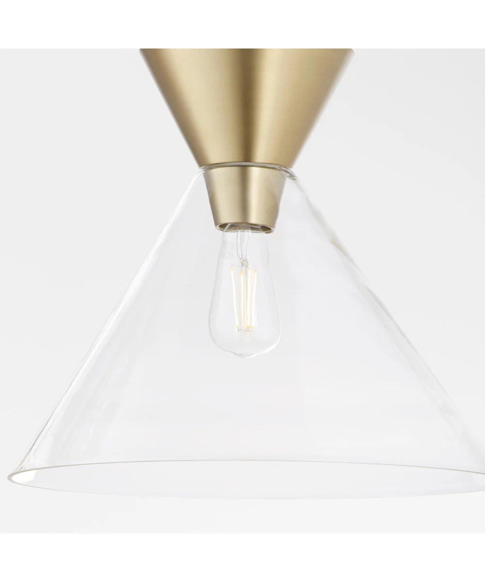 Beldar 1-light Pendant Aged Brass w/ Clear Glass - Image 3