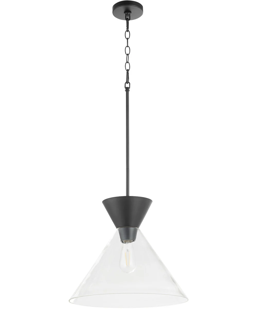 Beldar 1-light Pendant Matte Black w/ Clear Glass