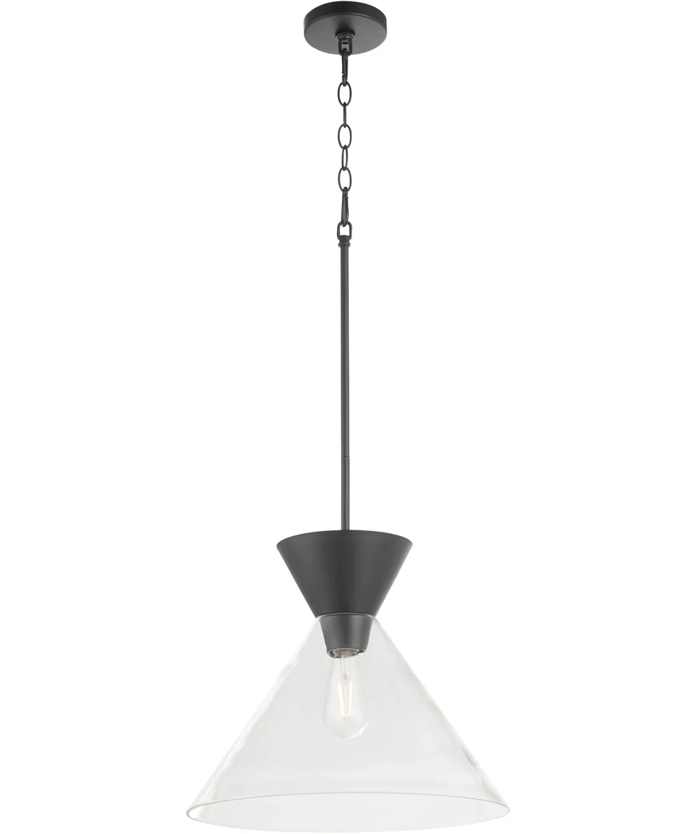 Beldar 1-light Pendant Matte Black w/ Clear Glass - Image 2