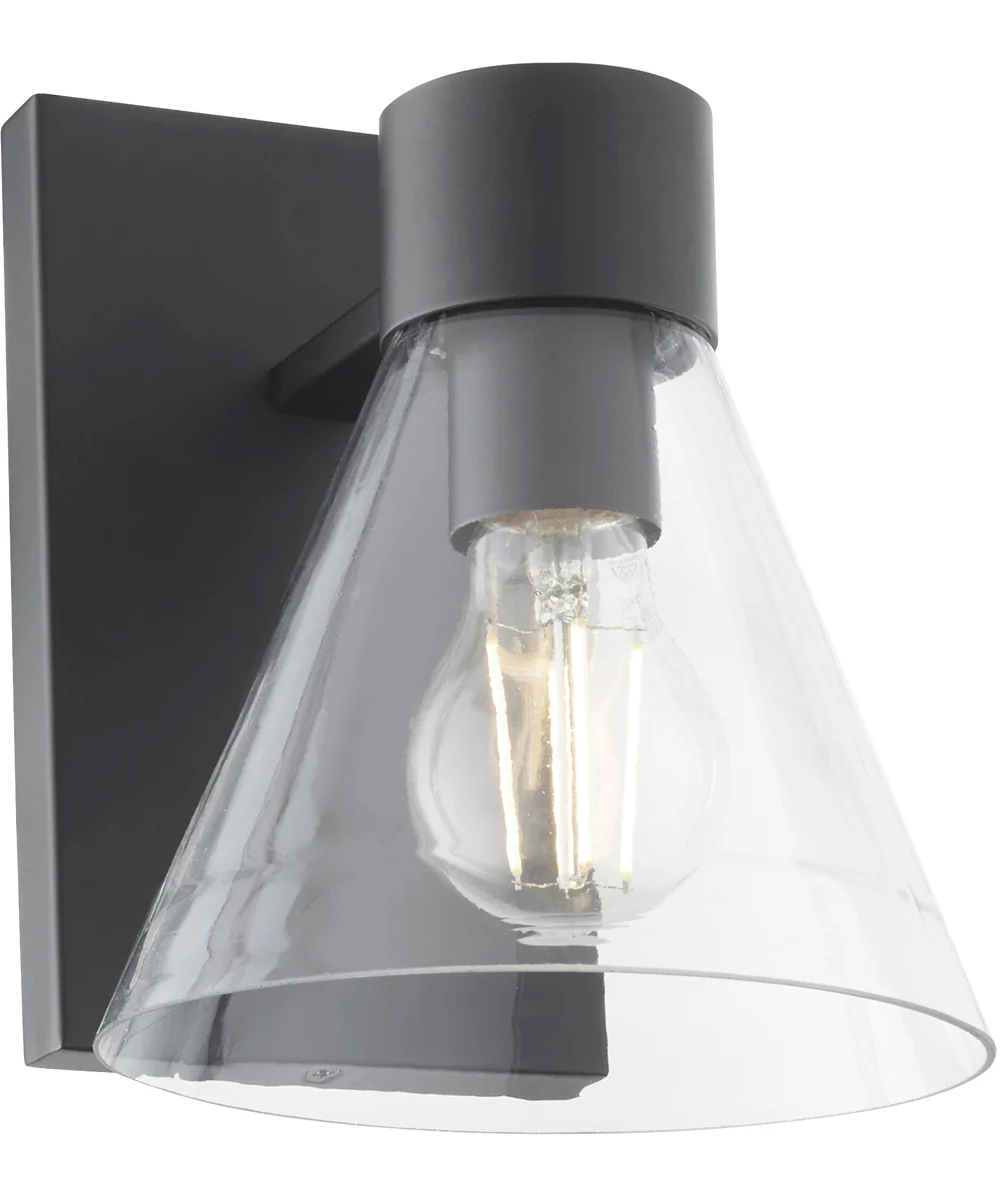 Beldar 1-light Wall Mount Light Fixture Matte Black w/ Clear Glass - Image 5