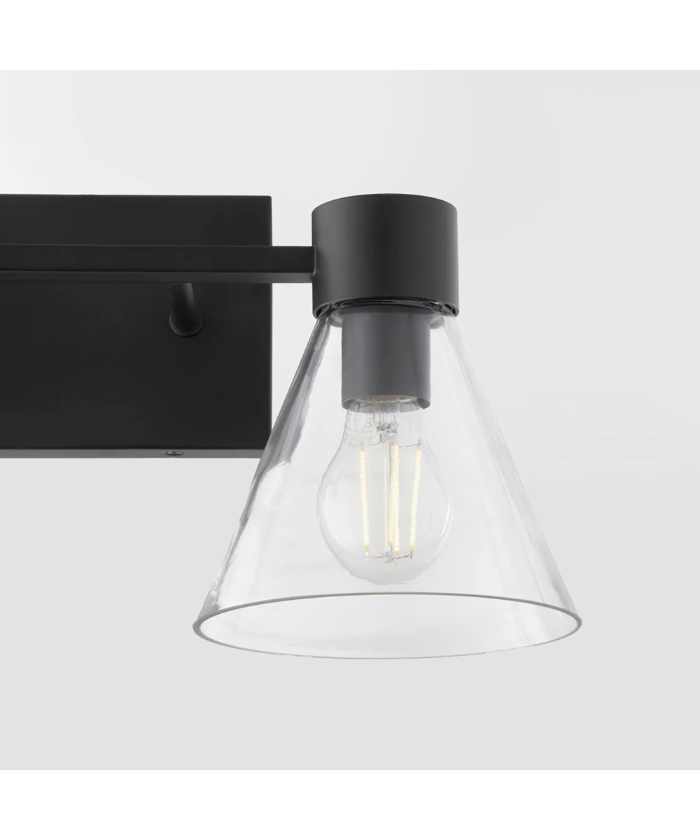 Beldar 2-light Bath Vanity Light Matte Black w/ Clear Glass - Image 7